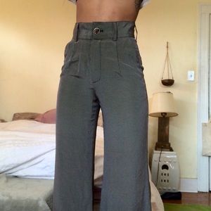 Polka Dot Silk High Waisted Flare Trouser